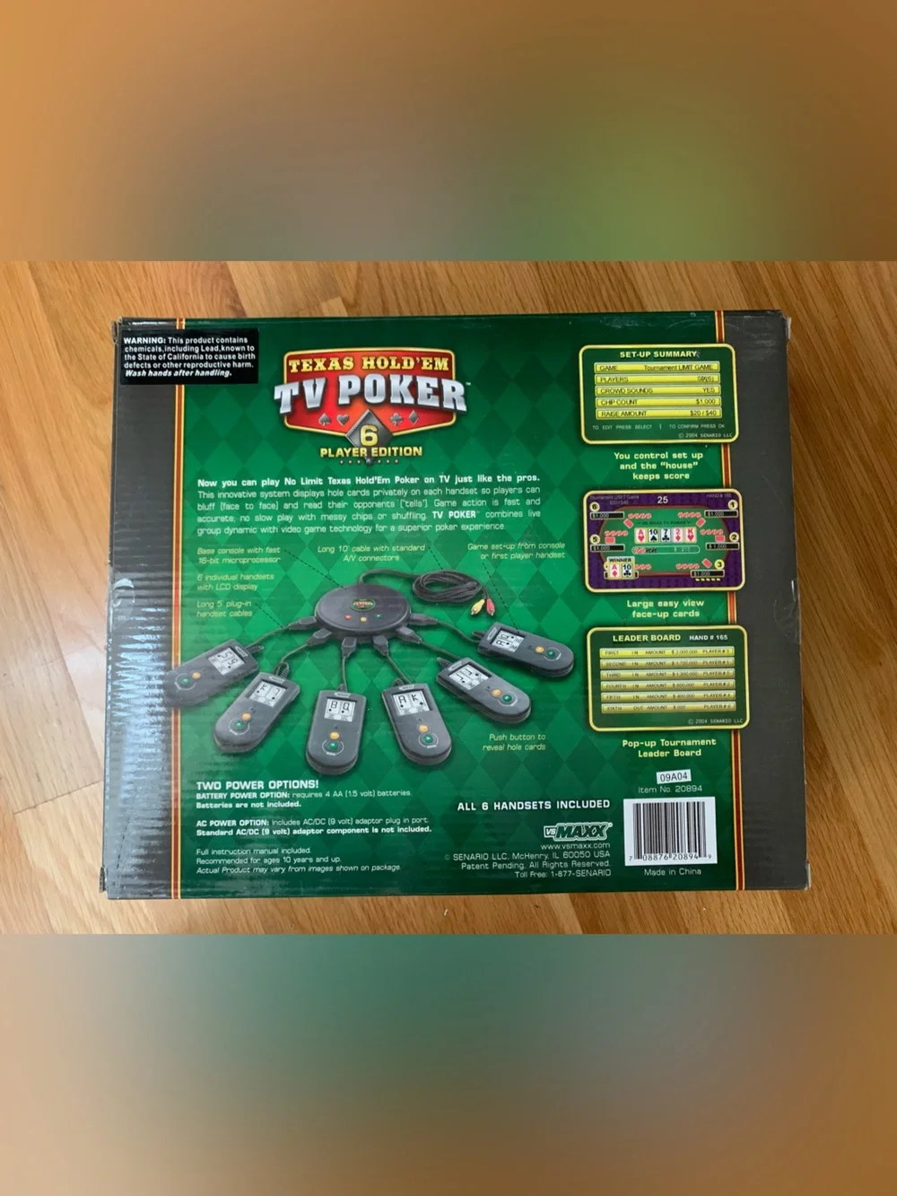Texas Hold 'Em TV Poker 6-Player Edition Console Game - Green